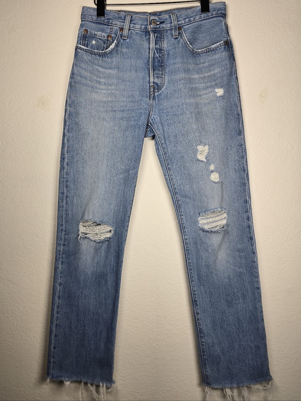 Levi's Premium 501 Original Distressed Straight Leg Jeans Athens Crown 27x32